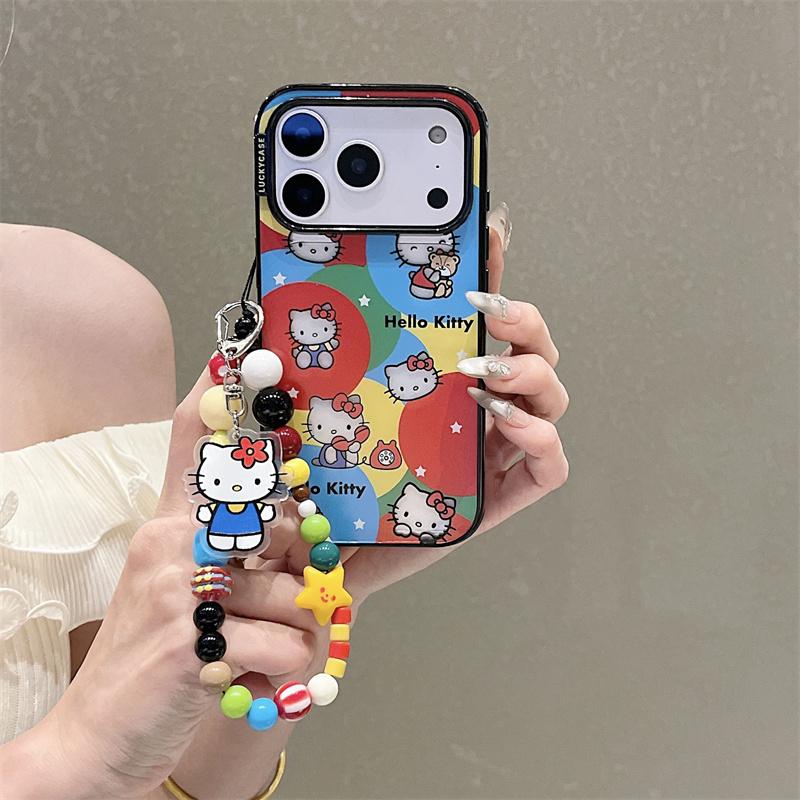 

Japanese Cartoon Hellokitty Phone Case For iPhone 17 Pro 16 15 14 Pro Max Protective Cover Shockproof Cute Cases with Chain Fund For iPhone 17Pro