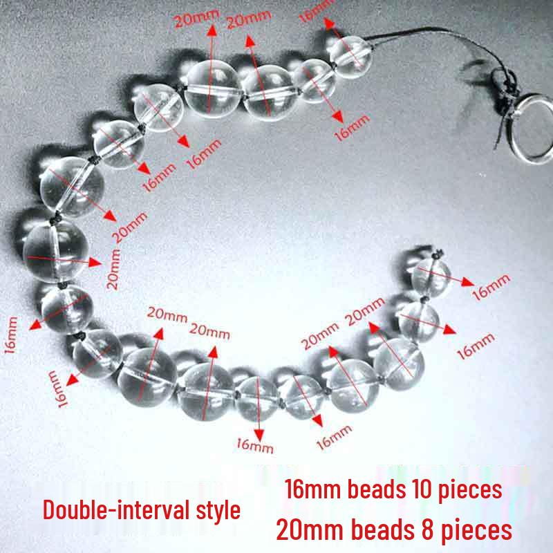 Rear Garden Crystal Glass Anal Plug - Super Long Ice Bead Massager for Men & Women