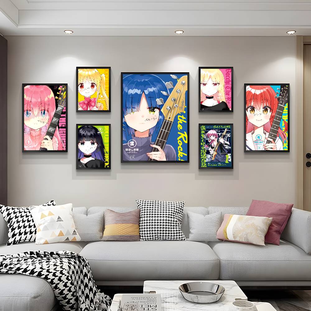 Singer B-Bocchi The Rock! Vintage Posters Sticky Whitepaper Sticker DIY Room Bar Cafe Room Wall Decor