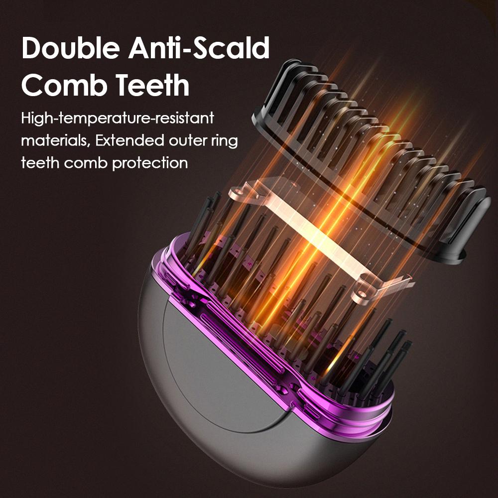 Portable Wireless Electric Straightening Comb Rechargeable Hair Straightener Brush Fast Heating Comb for Hair Smooth Styling