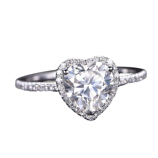 Wedding Ring Heart Shape Shiny Rhinestone Creative Lady Circlet