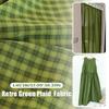 1x1.45m Retro Nostalgic Green Plaid Fabric Yarn-Dyed Polyester Linen Cotton Coarse Cloth Shirt Dress Tablecloth Home Fabric