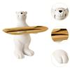 Bear Figurine Tabletop Ornament Desk Storage Tray Table Centerpiece Jewelry