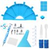 Diamond Painting Tool Kit with Fan Shaped Sorting Tray Rotating Pen Wax Pads Scraper Brush and Spoon for DIY Rhinestone Crafts