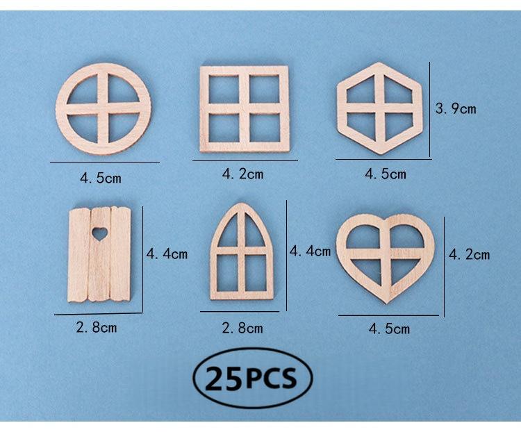 Christmas Wooden Elf Fairy Door Kit Tiny with Christmas Decoration Accessories for Mini House Furniture Christmas Decoration