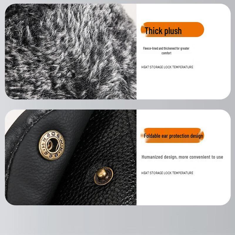 ZHENYUEQI Men's Winter Warm Leather Earflap Hat