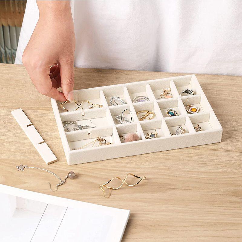 Transparent Acrylic Jewelry Box Organizer Velvet Drawer Jewelry Boxes Storage Ring Necklace Bracelet Earrings Display Stand Gift