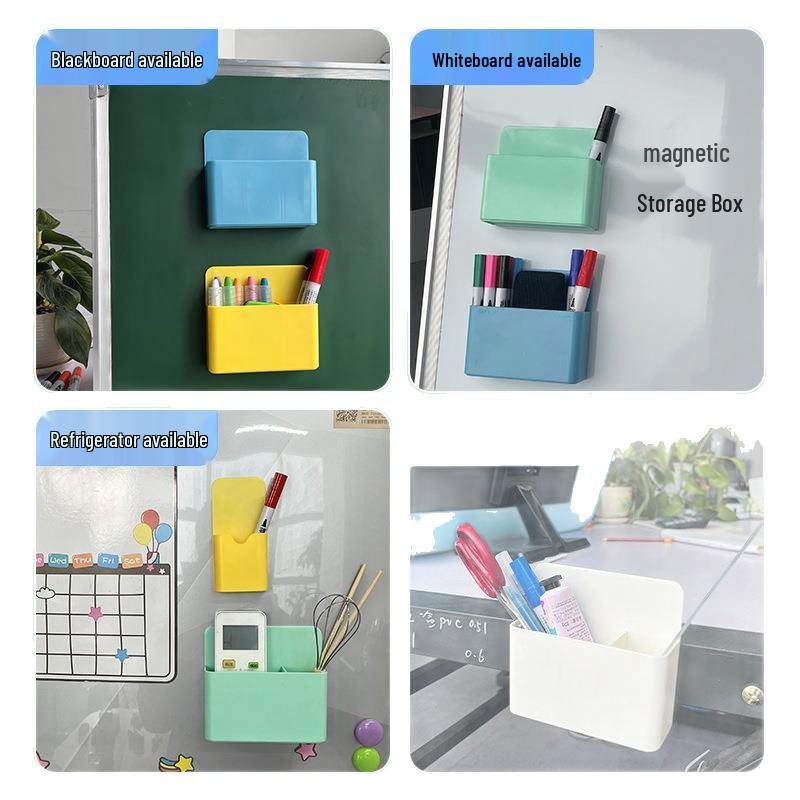 Magnetisk pennhållare: Förtjockad stil, Självhäftande & Klistrbar för kontorsförvaring, Kompatibel med whiteboardtavla.