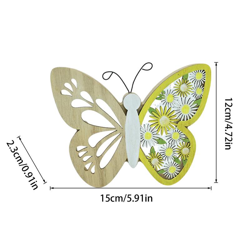 Wood Butterfly Table Decor Tabletop Butterfly Figurine Blank Wooden Ornaments For Wall Decor Exquisite Tabletop Figurine