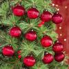 12 Vintage Mercury Large Christmas Ornaments Red Unique Glass Christmas Balls for Christmas Tree, Halloween, New Year, Valentine Day