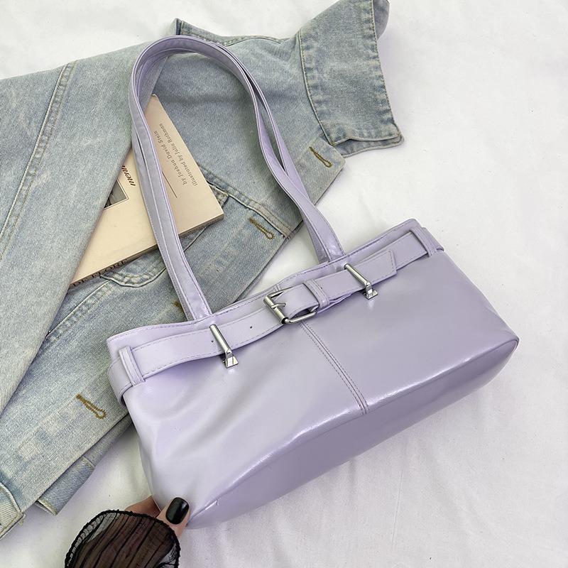 Trendige und modische Damen-Baguette-Tasche, Achseltasche, personalisierte vielseitige Nischen-einfache einfarbige Schulterhandtasche