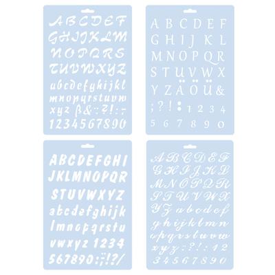 4ks/šarže A4 Abeceda DIY Craft šablony na vrstvení Malba Scrapbooking Razítkování Embossování Šablona karty alba