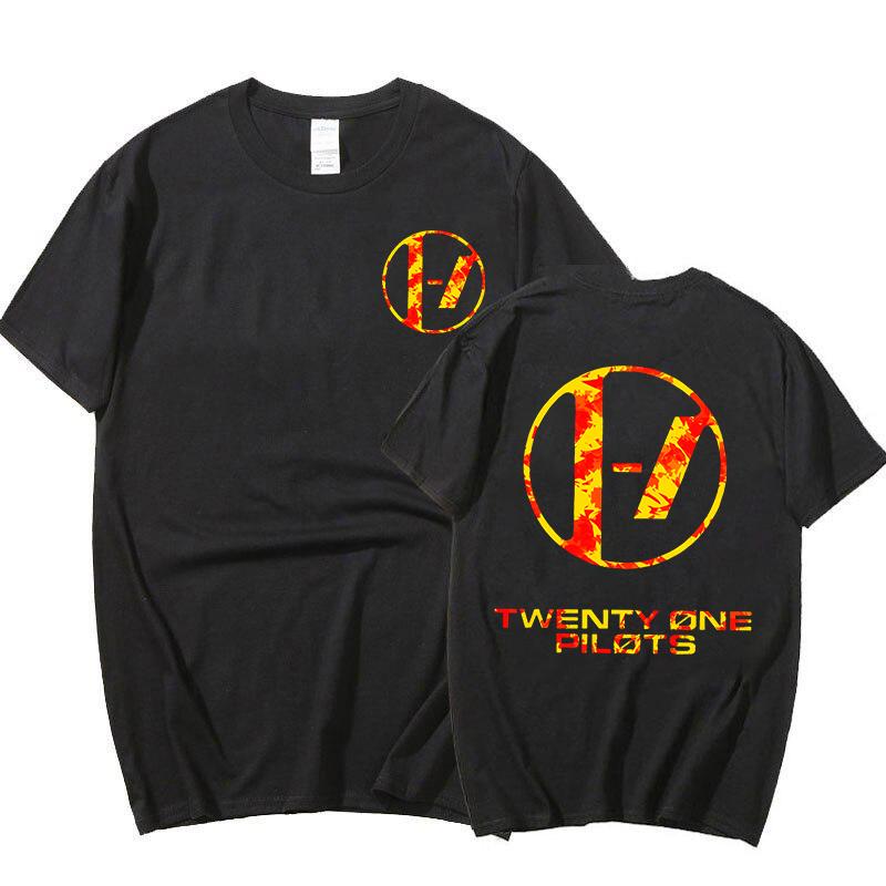 ГОРЯЧИЕ Футболки с принтом Twenty One Pilots Женские Мужские Футболки с коротким рукавом Летние Футболки с круглым вырезом Повседневные Смешные Хип-хоп Топы Футболки L 2369₽