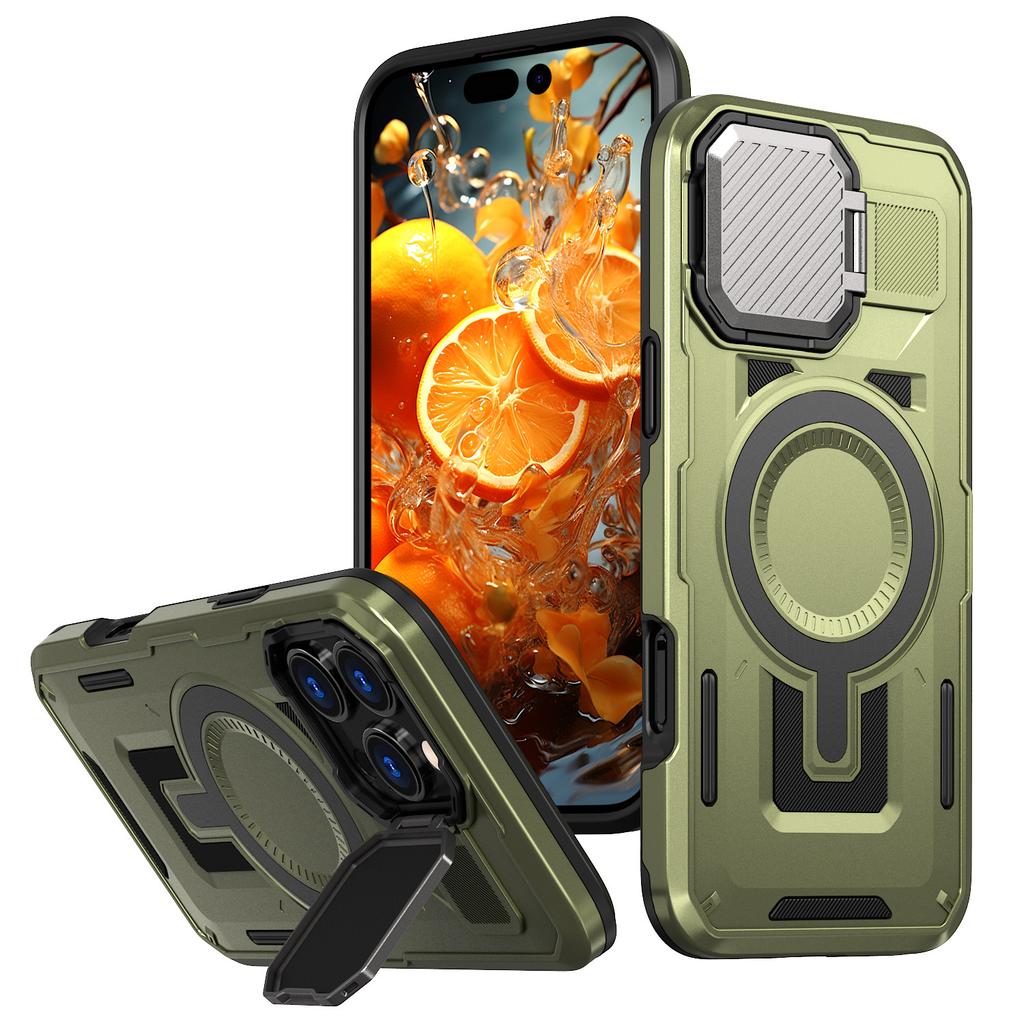 Applicable To iPhone17ProMax Aegis Mobile Phone Case Apple 16Pro Magnetic Suction 15 Bracket 14 Protective Case