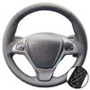 Car Accessories Hand Stitched Black Perforated Artificial Leather 2008-2017 Steering Wheel Cover For Ford EcoSport Fiesta