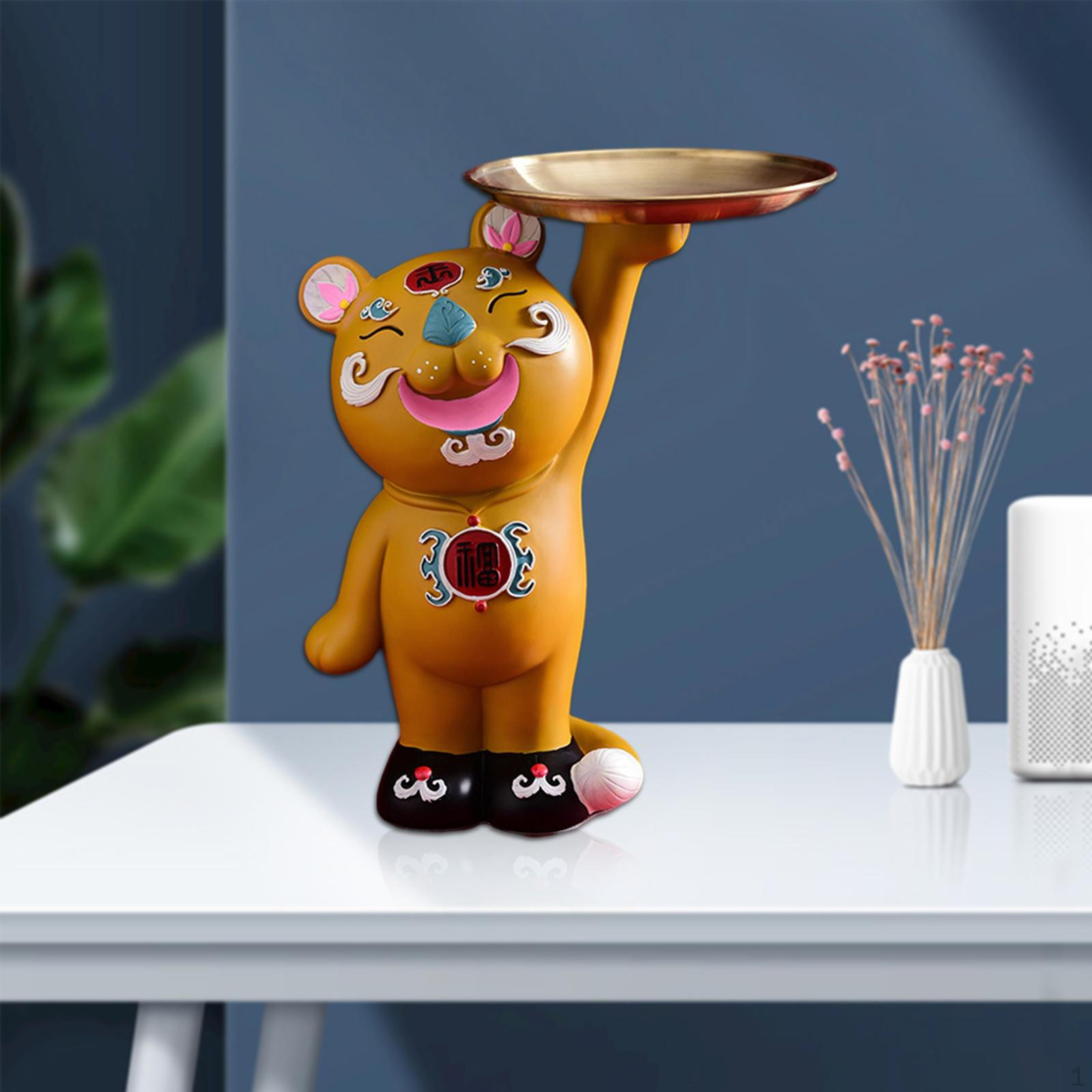 

Cartoon Animal Sculpture Vanity Tray Dresser Perfume Trinkets Organizer Wedding Photo Props Room жёлтый