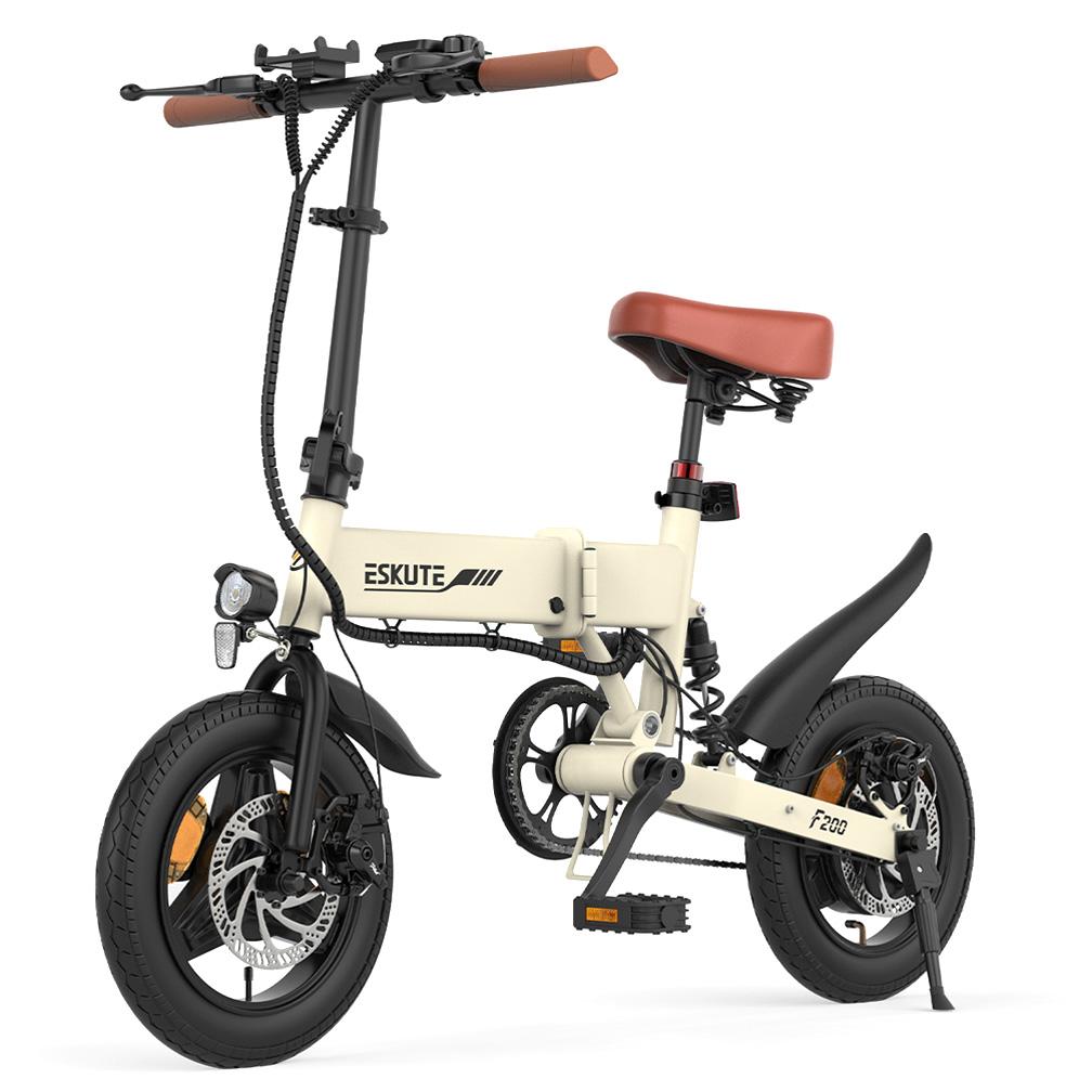 Eskute F200 Kompaktes Falt-E-Bike 250W, 36V 7.8Ah, 25-35km/h, LED-Display, Handyhalter mit Ladefunktion, Leichtes Design für einfaches Pendeln in der Stadt