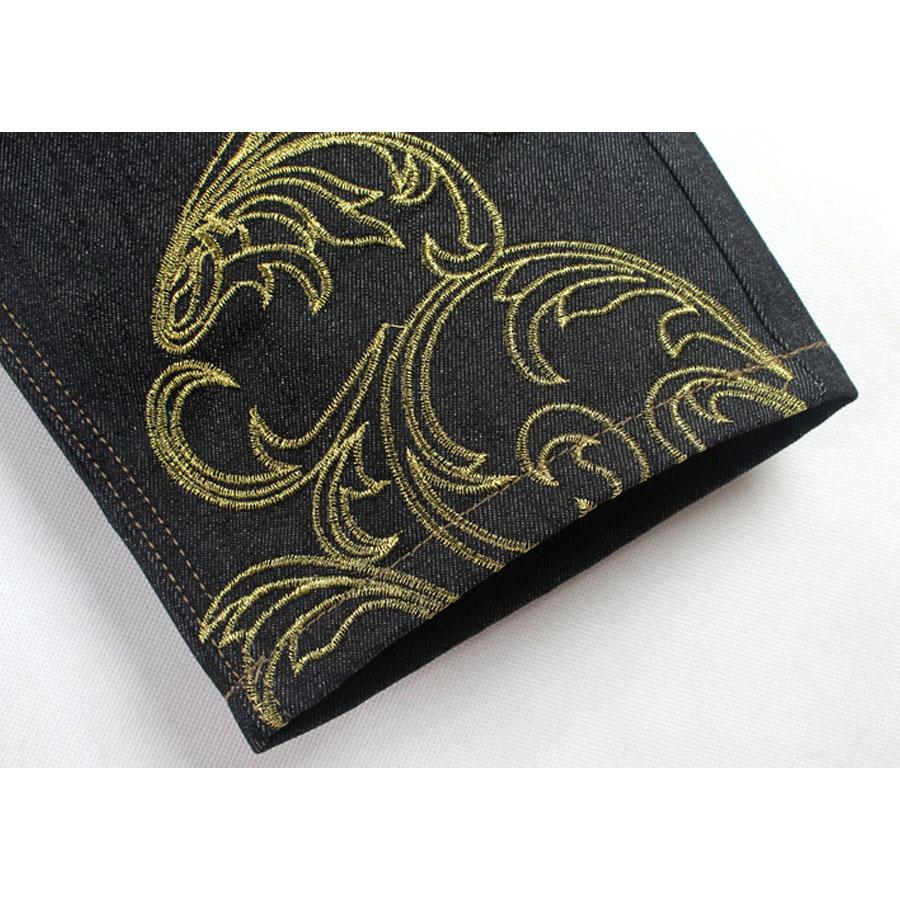 European and American Embroidered Hip-hop Jeans Men's Trend HIPHOP Street Dance Casual Loose Plus Fat Plus Size Skateboard Pants 30-46