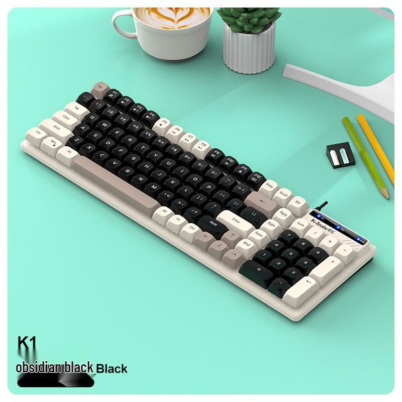 Viper KM100 Wired Keyboard & Mouse Set - Mechanical Feel, Color-Matched USB for Office, Computer, Notebook Use