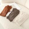 Windproof Touch Screen Gloves Elegant Hot Diamonds Gloves Suede Gloves Autumn Winter for Women