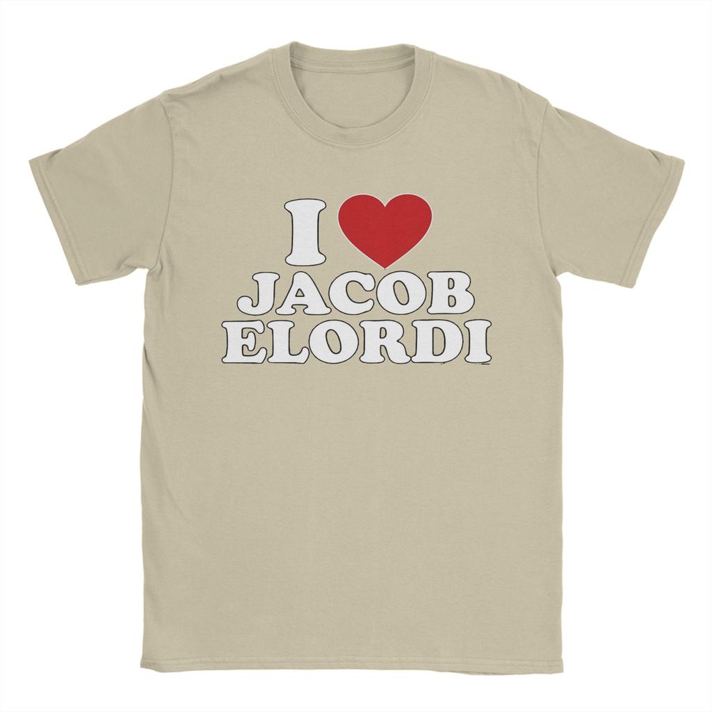 I Love Jacob Elordi Unisex S T Shirt Vintage Tees Short Sleeve Round Neck TShirt Cotton Printing Clothing
