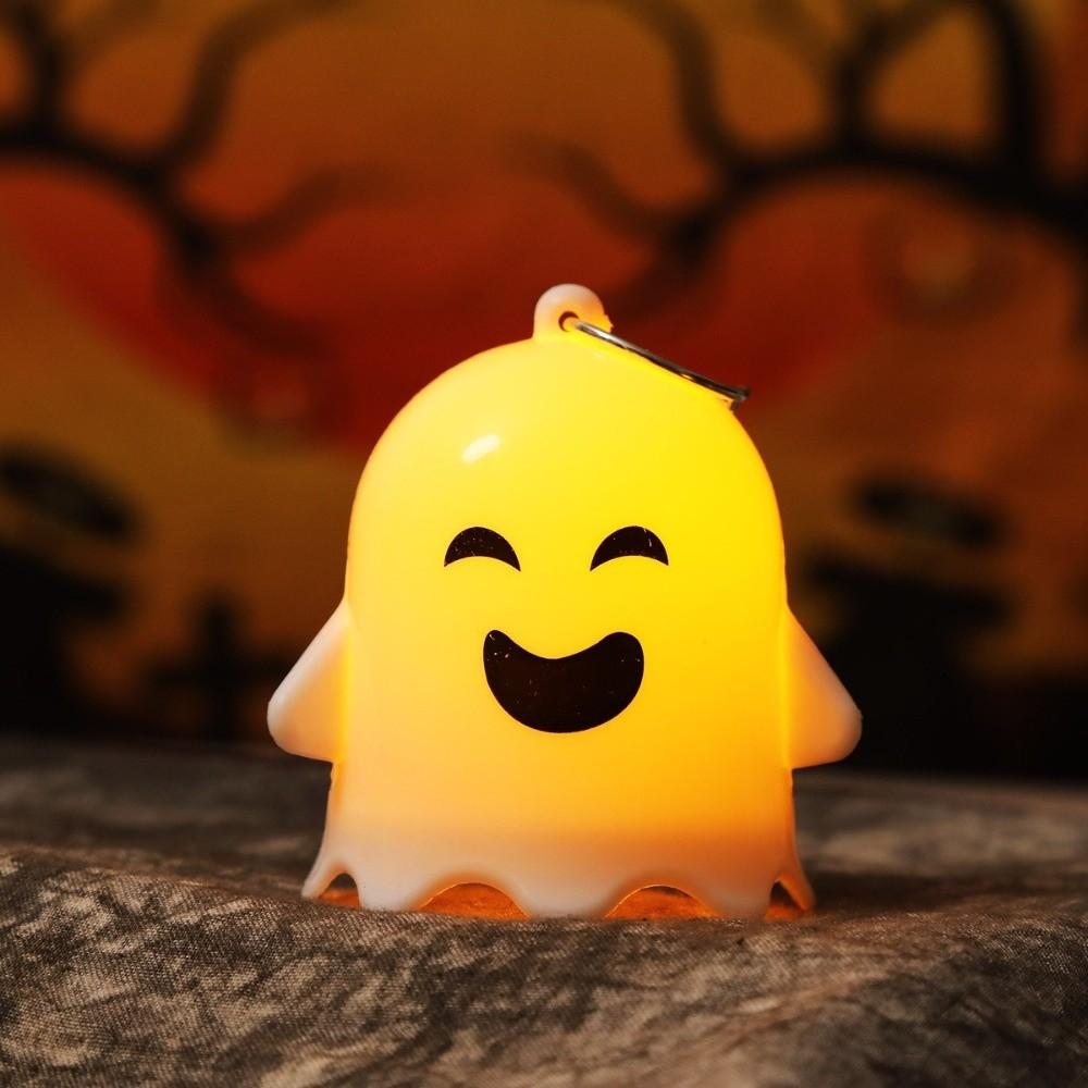 6PCS Luminous Ghost Pendant Halloween Ghost Light Gifts Kawaii Luminous Ghost Keychain Bag Charms