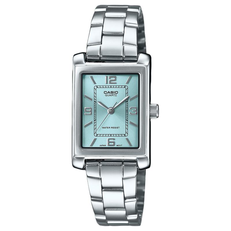 CASIO Fashionable and Versatile Quartz Steel Strap Women's Watch Green Dial LTP-1234DD-2A