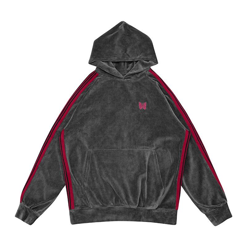 

NEEDLES x AWGE Оксамитова куртка-метелик - Модний спортивний одяг на блискавці в японському стилі S