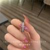 Light luxury fashion high sense pearl zircon copper ring women's design sense retro personality open index finger ring simple
