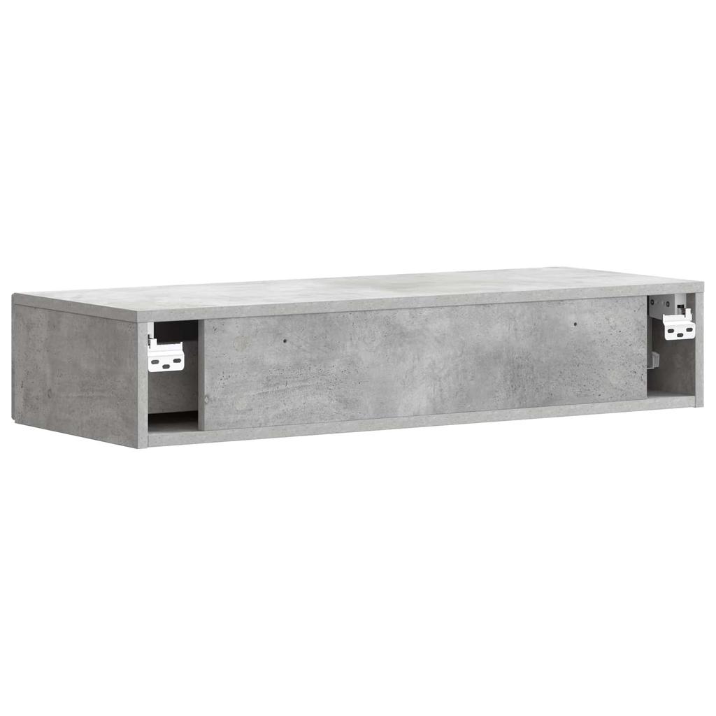 Wall Mounted Side Table Concrete Grey 87.5 x 34.5 x 17 cm