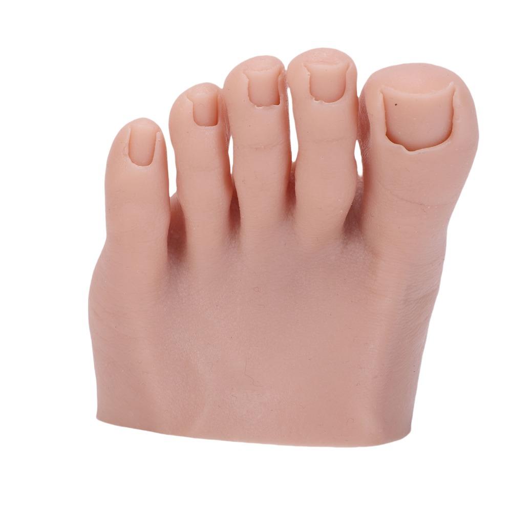 Soft Silicone Nail Art Training Foot Left/Right Fake Foot Model  For Nail Art Training