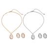 Necklace and Earrings Set Sturdy Alloy Jewelry Featuring Irregular Designs Portable for Daily Use Party Decoration