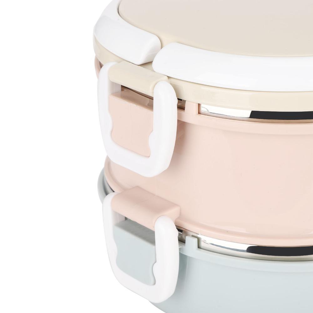 Round Shape Stackable Bento Box Stackable Design Insulated Lunch Container Outdoor Travel