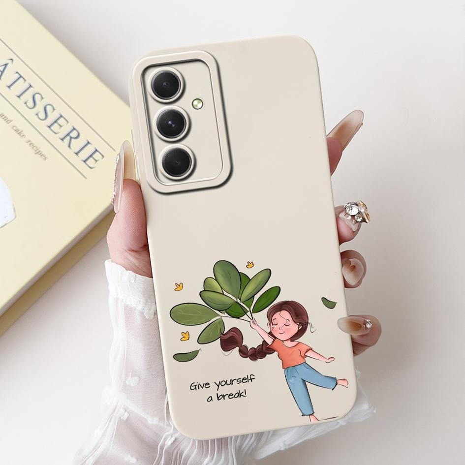 Case For Samsung Galaxy A53 A54 A55 5G Cover SM-A536B SM-A546V SM-A556B Shockproof Funda Fashion Flower Soft Silicone Matte Etui