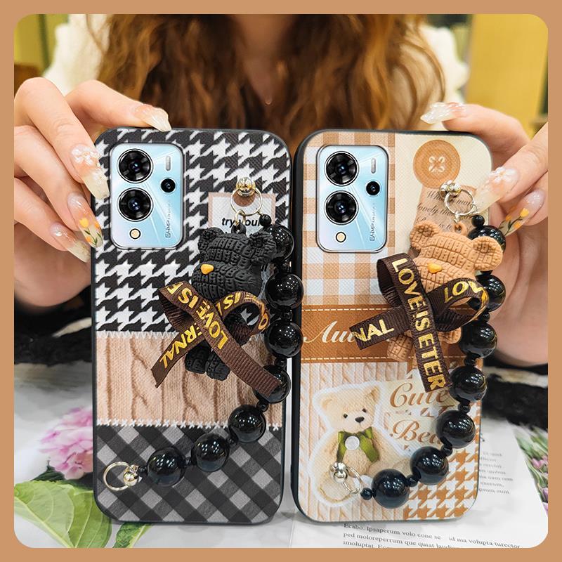 Soft Case Bear Bracelet Phone Case For ZTE Blade V40 Pro Anti-knock Silicone Dirt-resistant Back Cover Simplicity Cute