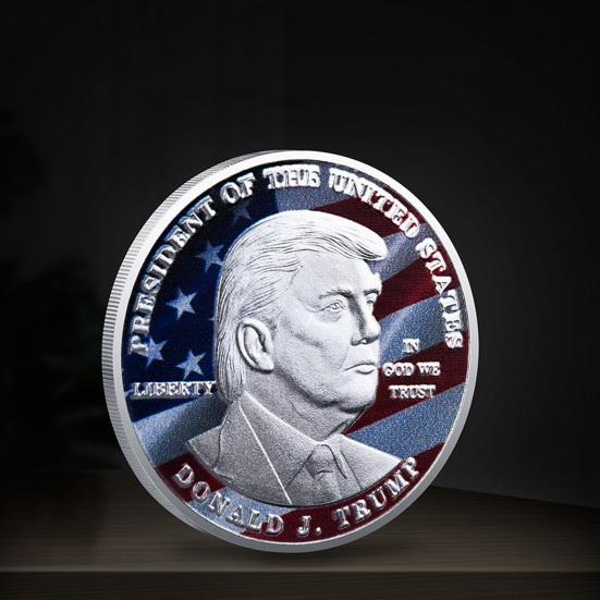 1/2Pcs Commemorative Coin Unique Exquisite Workmanship Trump Commemorative Coin for Home Decorations