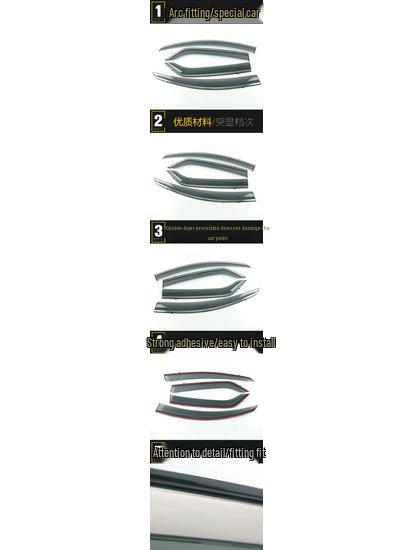 3D Stainless Steel Rain Guards & Deflectors for Ecosport 2013-2018 - Decorative Stickers & Accessories.
