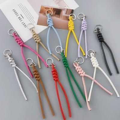 Miu Series Handmade Leather Woven Car Keychain Pendant: Versatile Bag Charm