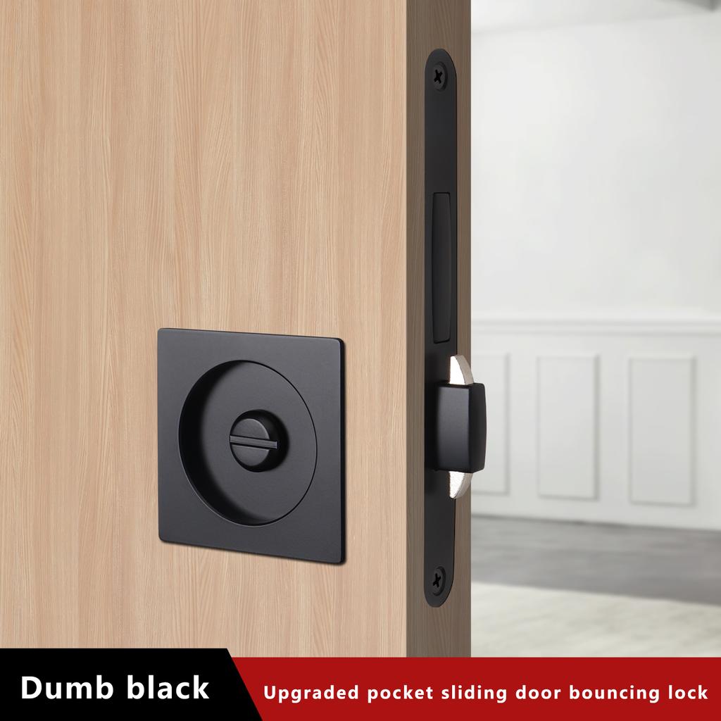 Square Pocket Door Lock Left and Right Sliding Door Lock Invisible Door Handle Bedroom Sliding Door Hook Lock Embedded Safety
