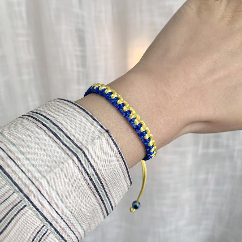 Charm Yellow Blue Ukraine Bracelets For Women Men Handmade Ukrainian Flag Color Woven String Bracelet New Design Couple Jewelry