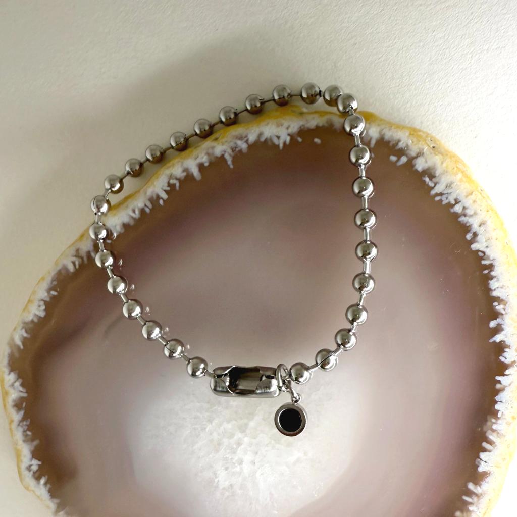 Glory_Arden Surgical Steel 4Mm Ball Chain Circle Point Bracelet