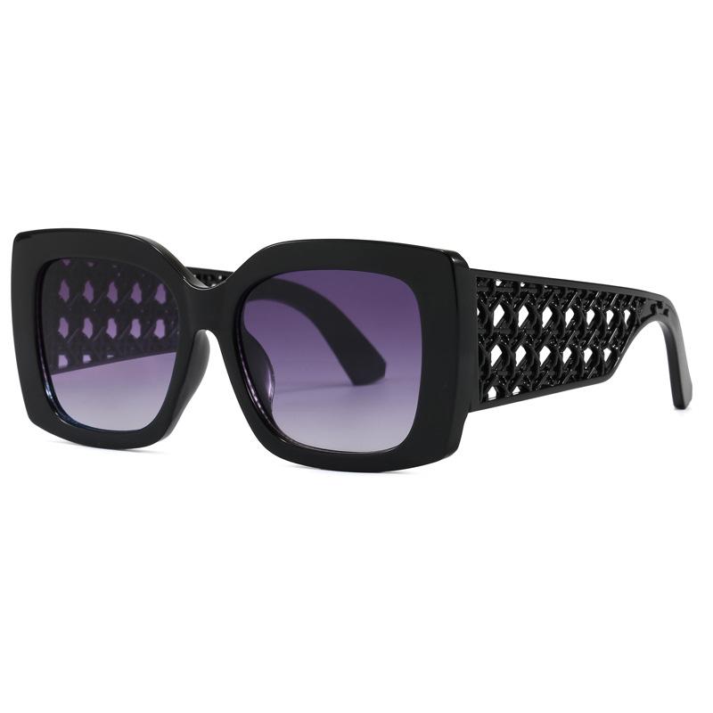 Women's Retro European American Square Sunglasses with Large Printed Frame