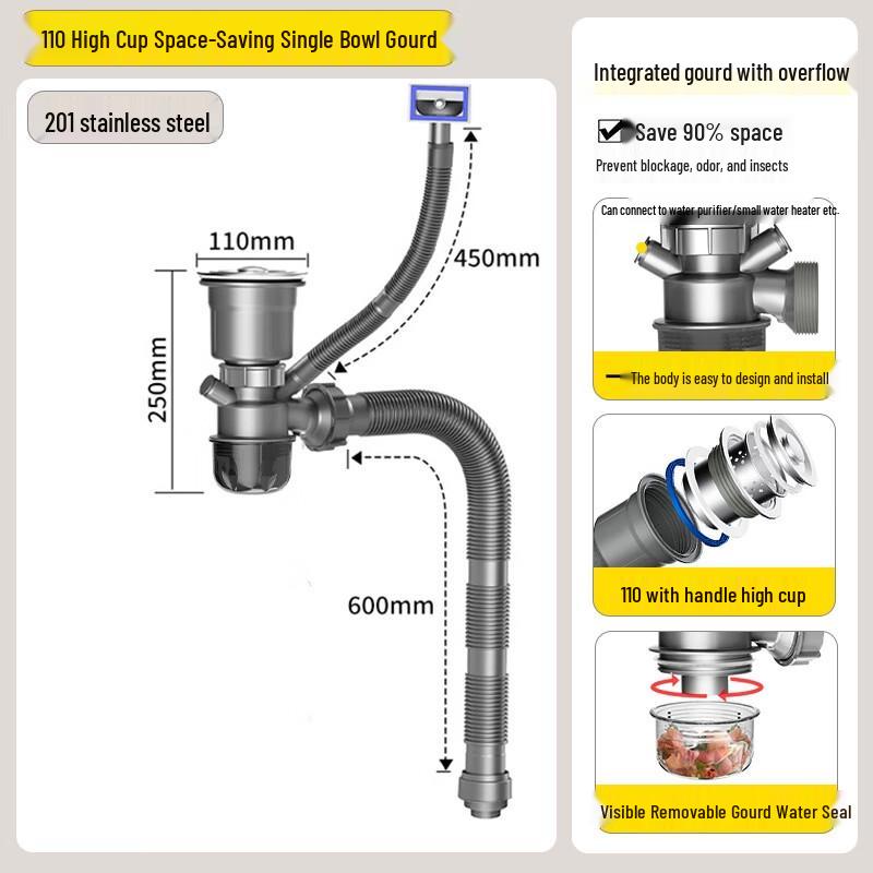 

Kitchen Sink Drain Pipe Connector Set