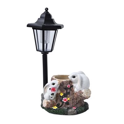 Šťastná solární venkovní světelná soška Ornament