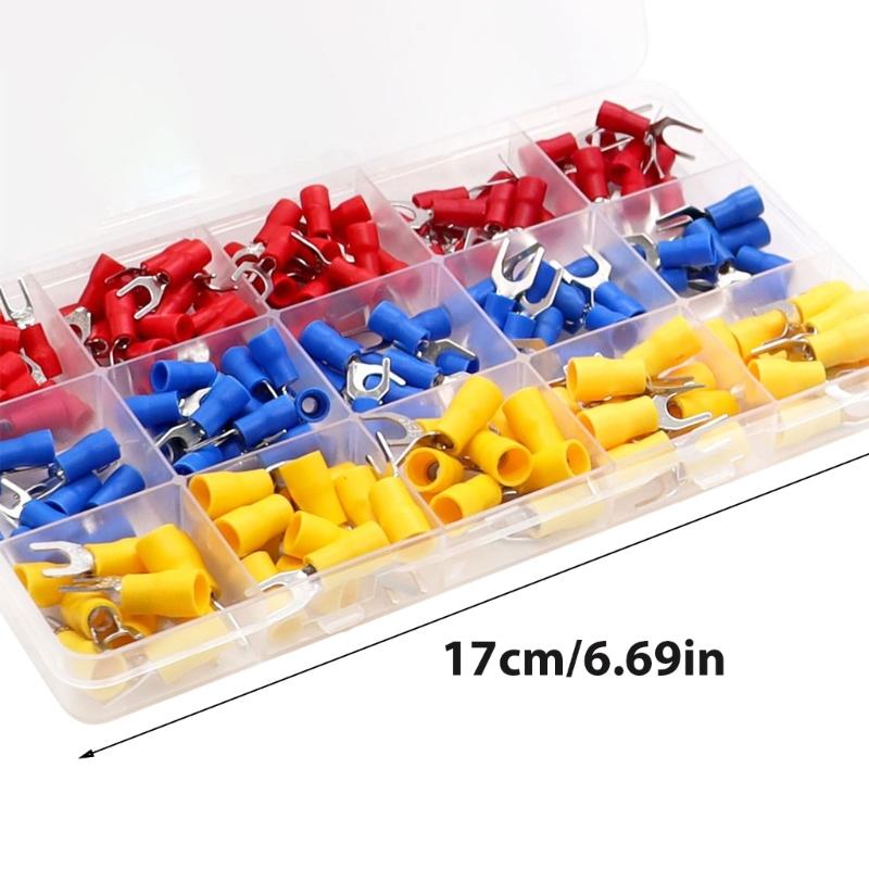 200PCS Insulated Terminals set Cold Press Wire Connectors Quick Connection Secure Wiring with Storage for Industrial Use
