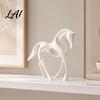 Living Room Horse Decor 3D Printed Abstract Statue Minimalist Hollow White Figurine for Ornament Desk Decor Animal Shape Home Statue