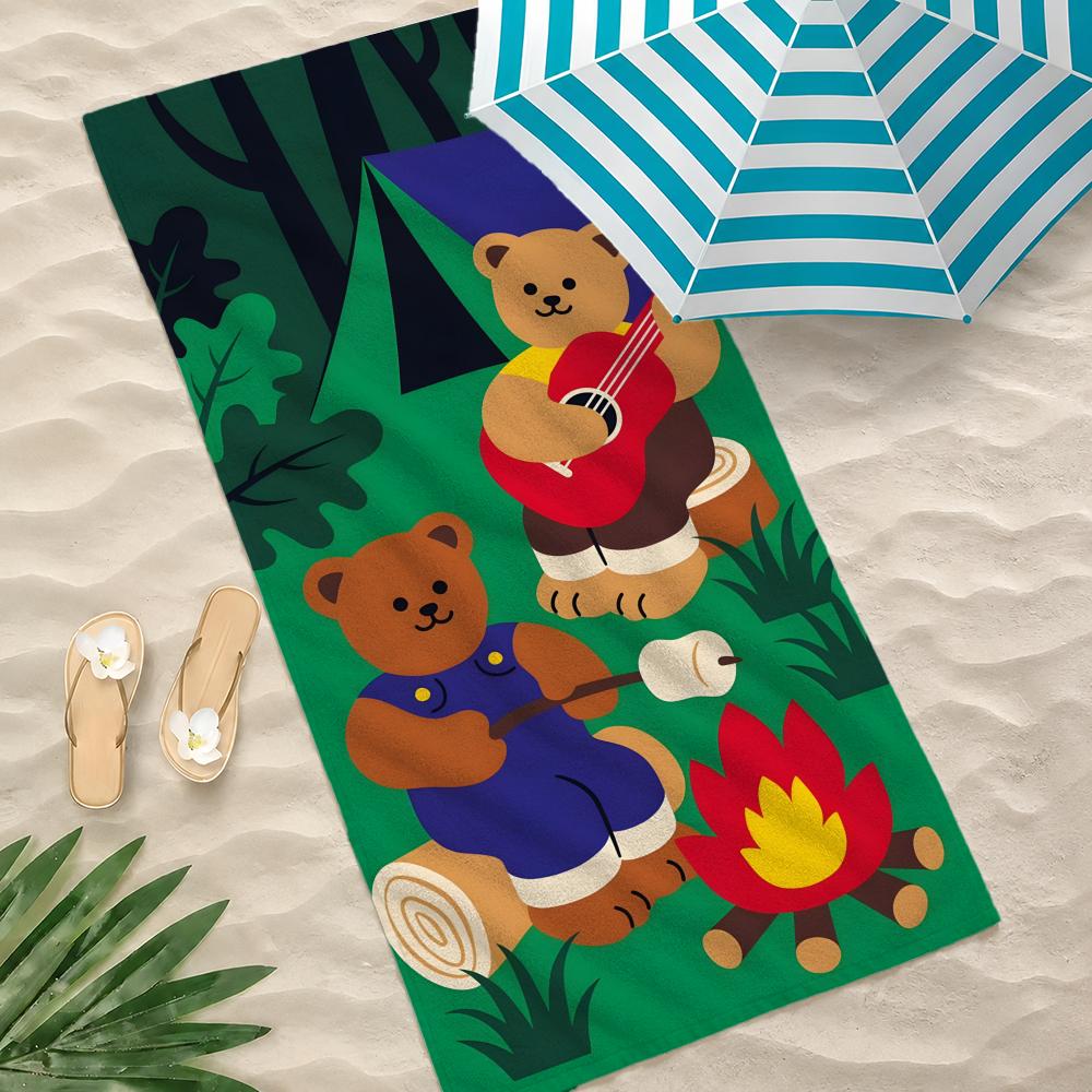 Cartoon Wiggle Cartoon Towel Microfiber Beach Towel Quick Dry Absorbent Soft for Swimming Yoga Resort Travel Camping