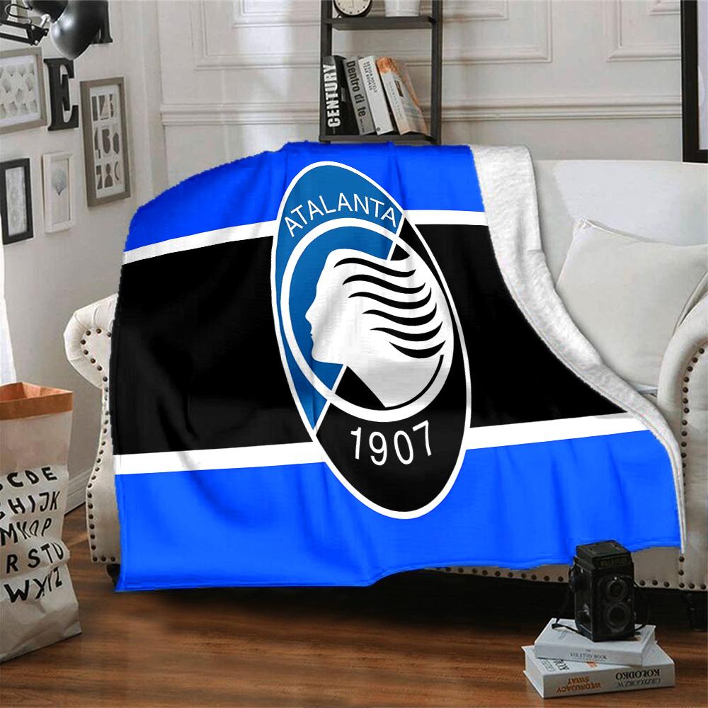 Atlanta Fc Emblem Design Flannel Blanket, Soft Polyester, Modern Design, All-Season for Camping, Travel, Gifts for holidays or birthdays
