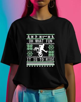 Christmas Cycling T-Shirt, Festive TShirt, Oh What Fun It Is To Ride T-Shirt