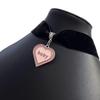 Gothic Pink Heart Velvet Choker Necklace
